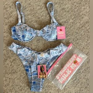 Brand new Strawberry Milk Mob Miss Dolly Bikini Set!